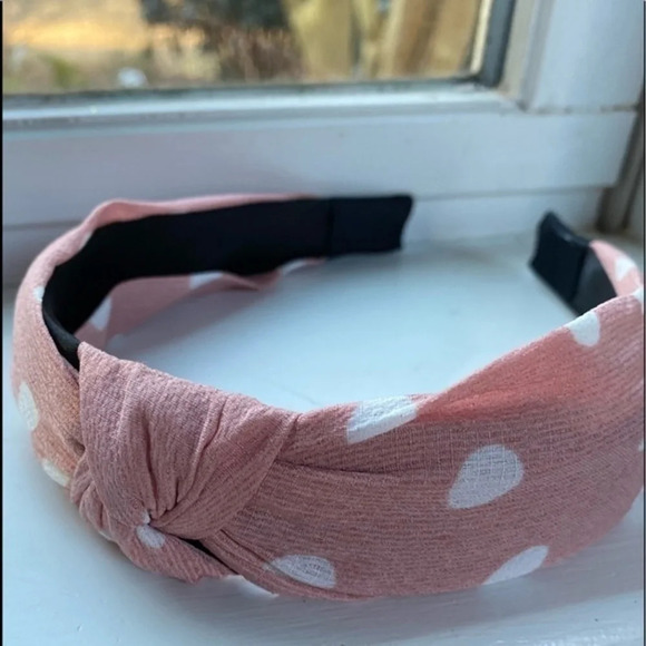 Anthropologie Pink Polk A Dot headband - Picture 1 of 7